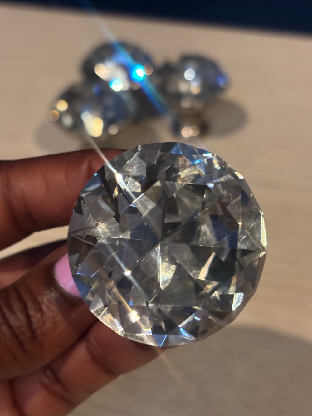 Crystal Glass Cabinet Knobs - Clear Diamond Pulls - Picture 1 of 6